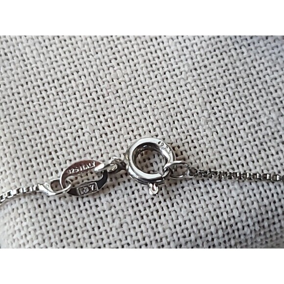 Italian 925 Sterling Silver Amethyst Scrolled Heart Pendant Necklace Vintage - Picture 6 of 10